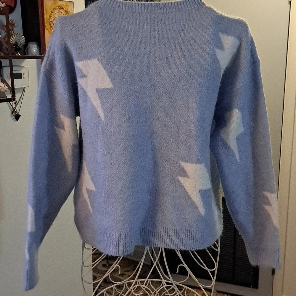 Storia Lightning Bolt Sweater, Sz L - Picture 3 of 6